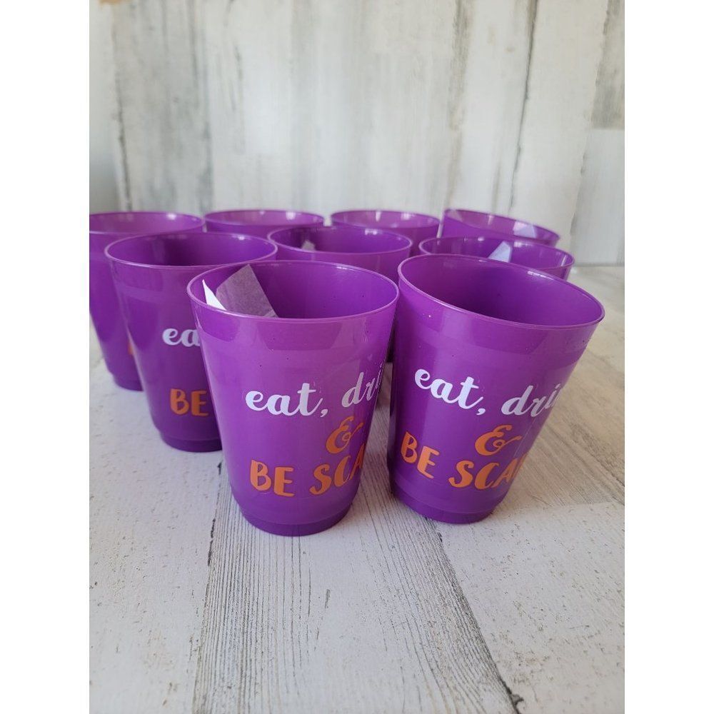 Eat Drink be scary Halloween party cup set‎ decor